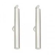 Slide end tubes 40mm - Antique silver